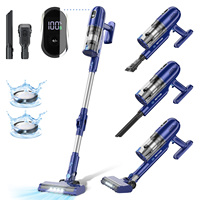 PrettyCare P1 Cordless Vacuum Cleaner, 45 Minutes, LED Touch Screen, Flexible Tube, Broom for Home and Pets