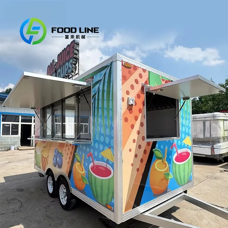 Mobile Food Cart Trailer, Integrated Prep Table And Sink All‑In‑One Working Station Catering Cart Trailer For Outdoor Beverage