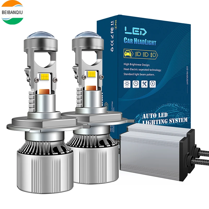 

H4 LED Laser Lens H4 LED Light H4 LED Headlight Bulb Mini Lens Projector Motorcycle Lights 70W 10000LM 2PCS