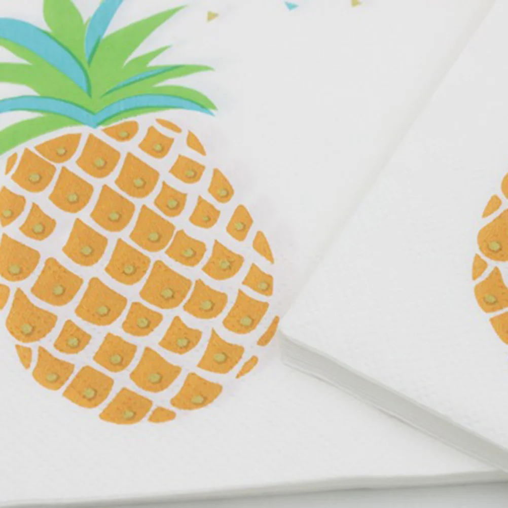 20 Blatt 33 x 33 cm große Ananas-Druckservietten, Einweg-Papierservietten, Partyzubehör für den täglichen Gebrauch auf Partys und Banketten