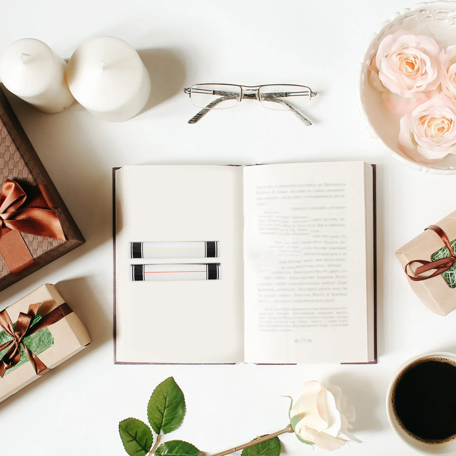 

2Pcs Magnifying Ruler Acrylic Clear Transparent Measuring Tool Portable Reading Aid for Small Print Books Maps Office Supplies