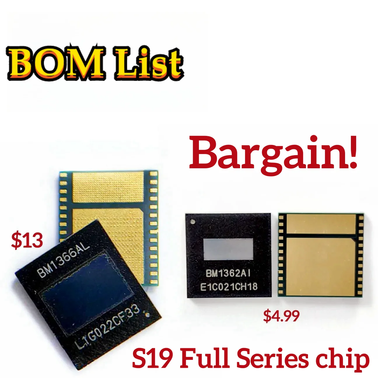 

S19 Полная серия Asic Chip BM1366 BM1366AG BM1366AL BM1366BS BM1362 BM1362AA BM1362AC BM1362AI BM1362AK BM1362AJ BM1398 BM1398BB