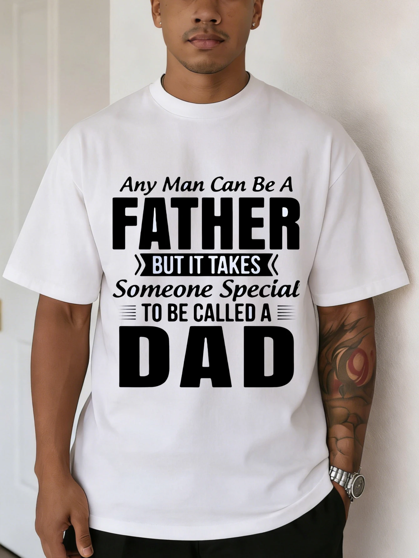 Camiseta de Manga Corta de Algodón con Estampado Divertido de Frases para Papá, Corte Regular, Informal de Verano, Regalo para Él
