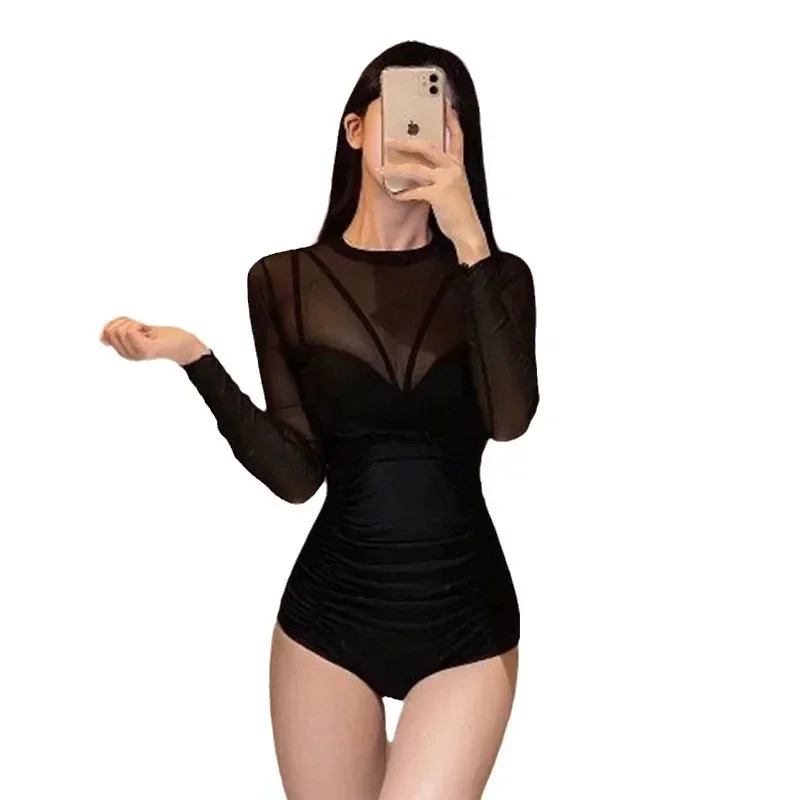 Swimsuit women 2024 new one-piece slimming bikini two-piece set lace sexy long sleeved party beach soaking hot spring wear