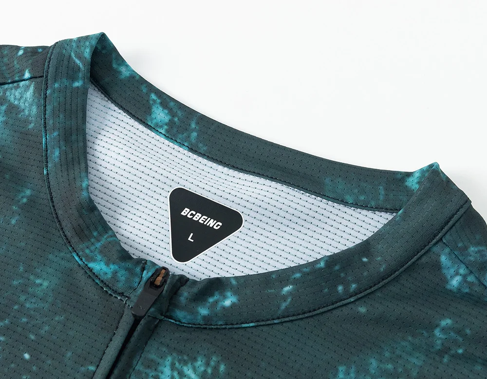 BCBE-ING Radtrikots für den Sommer, leicht, kurzärmelig, Rennschnitt, schnell trocknend, atmungsaktiv, UPF50+-Stoff, Maillot Ciclismo Hombre – Detail 9