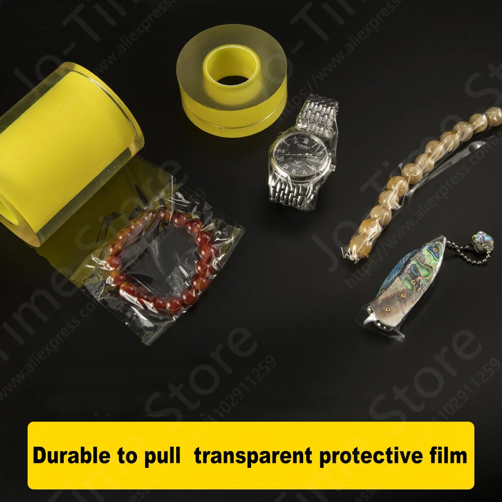 50X500Cm Jam Tangan Pelindung PVC Anti-statis Transparan Pita Film Jam Tangan Perhiasan Bagian Alat Pemeliharaan Perbaikan Aksesori Pembuat Jam