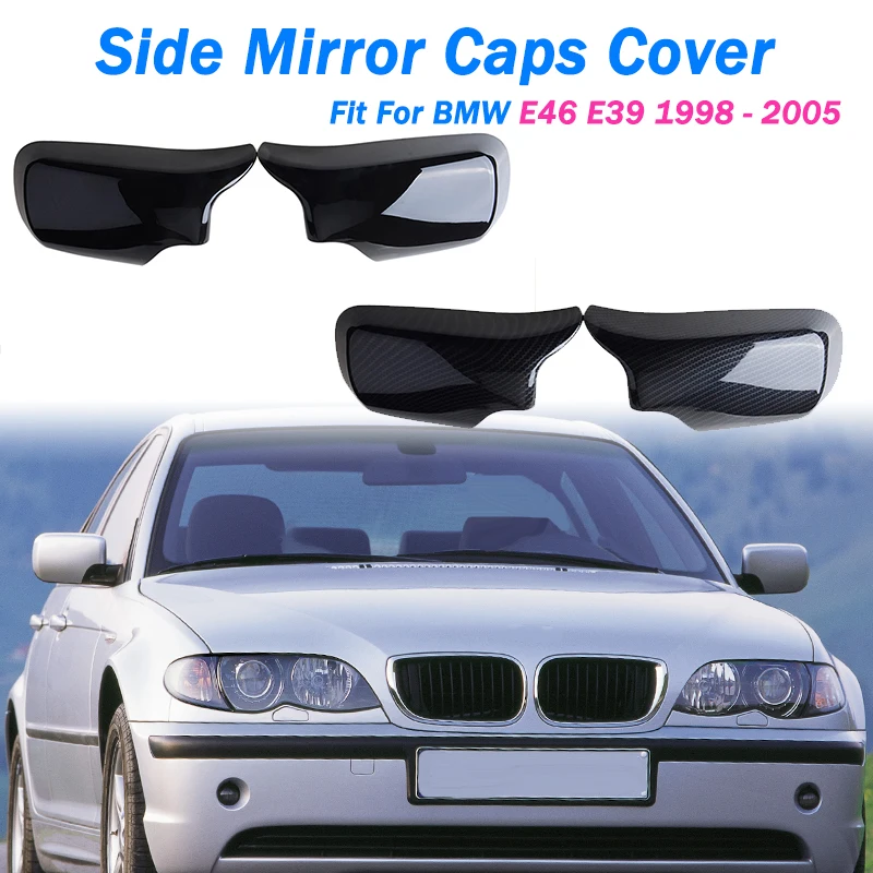 

Rhyming Side Rearview Mirror Cover Cap Rearview Mirror Housing Replacement Fit For BMW E46 E39 1998 - 2005 4Door Car Accessories