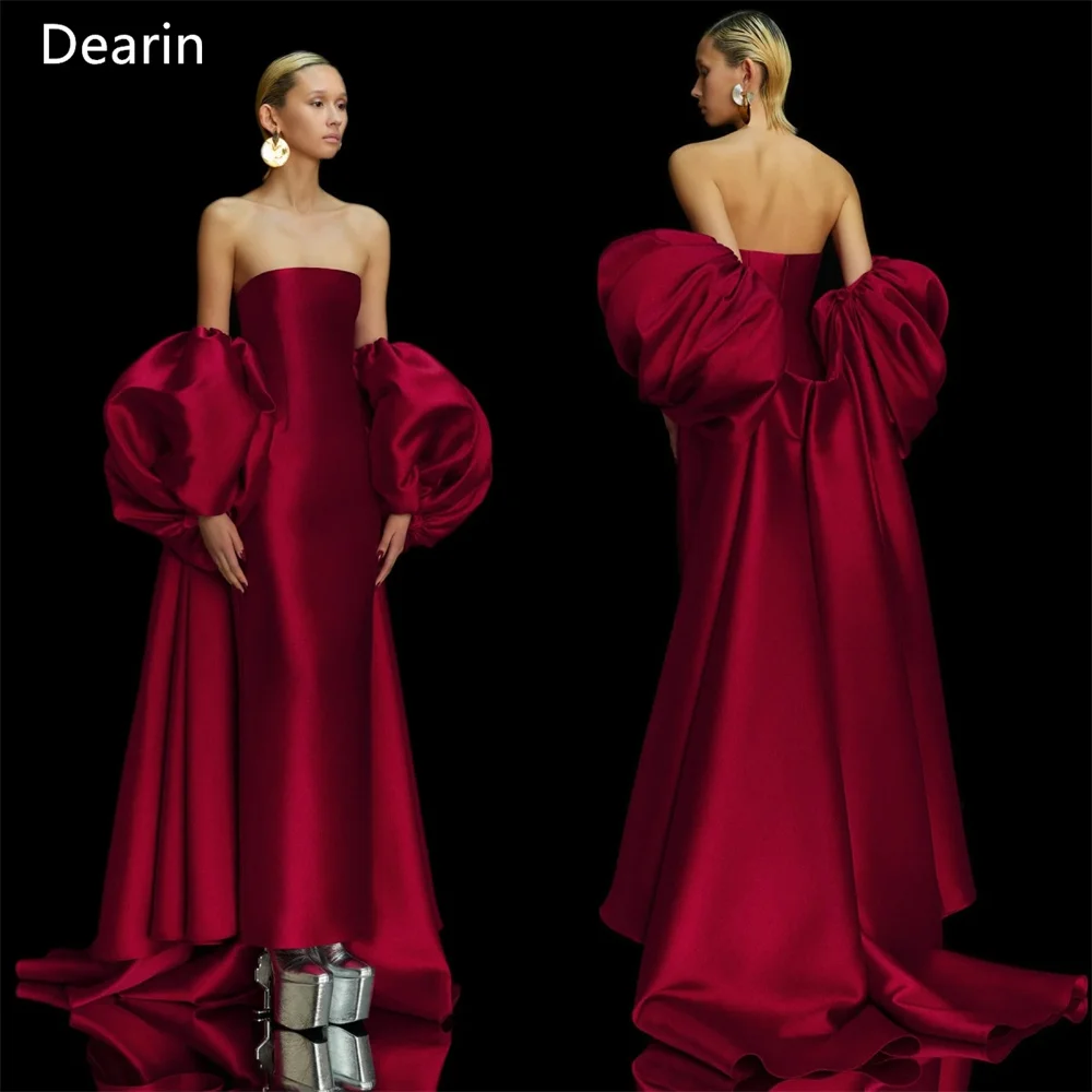 

Customized Evening Dress Prom Gown Party Occasion Formal YPMWZX Strapless Column Floor Length Skirts Draped Bespoke Dre