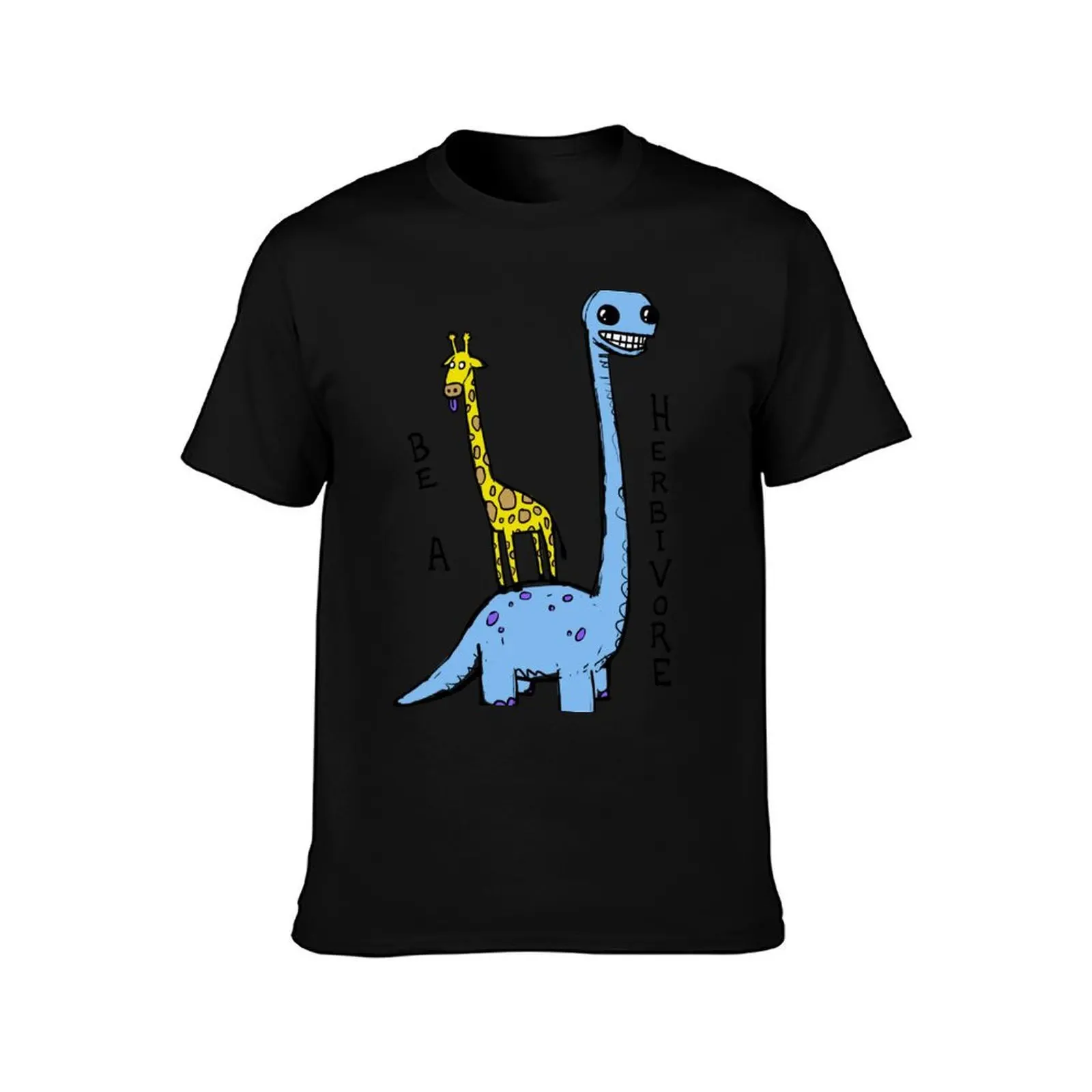 be a herbivore T-Shirt, Summer Casual Cotton Tee, Oversized Streetwear Tops, Vintage Graphic Print, Loose Fit Short Sleeve