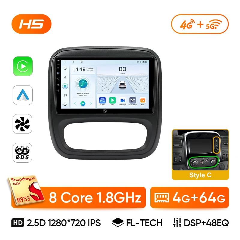 Ainavi Autoradio Voor Renault Trafic Opel Vivaro B 2014 2015 2016 2017 2018 Draadloze Carplay Android Auto Multimedia Speler