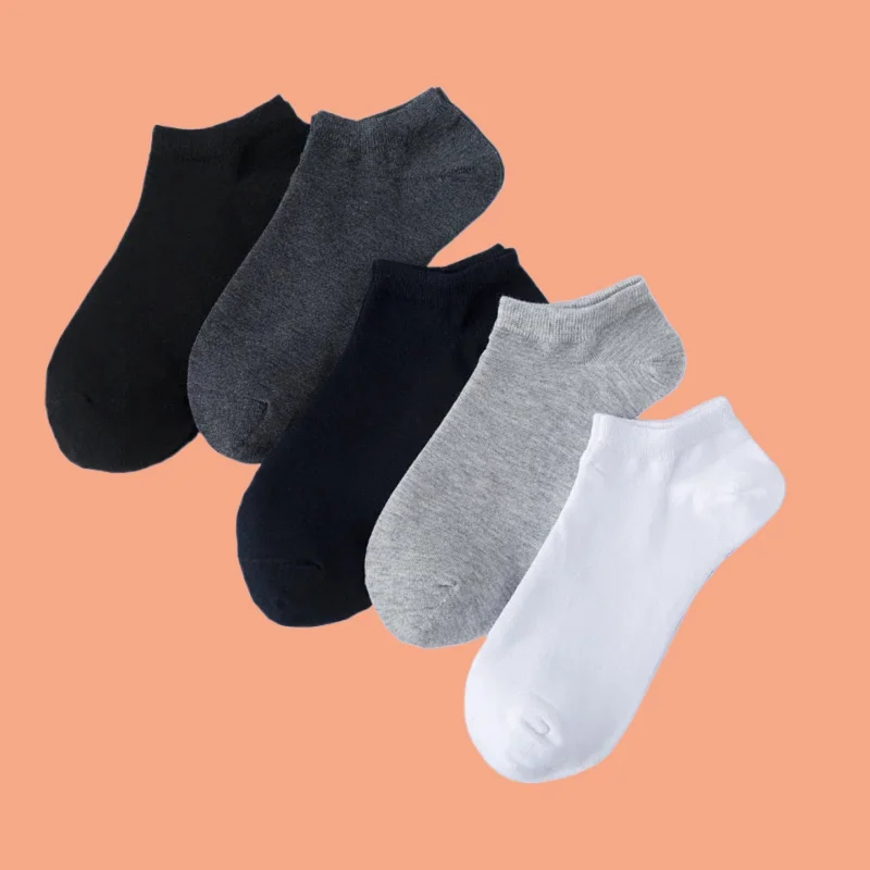 

5/10 Pairs Men's Short Cotton Socks Black Business Casual Short Socks Deodorant Sweat-Absorbent Spring and Summer 2024 New Socks