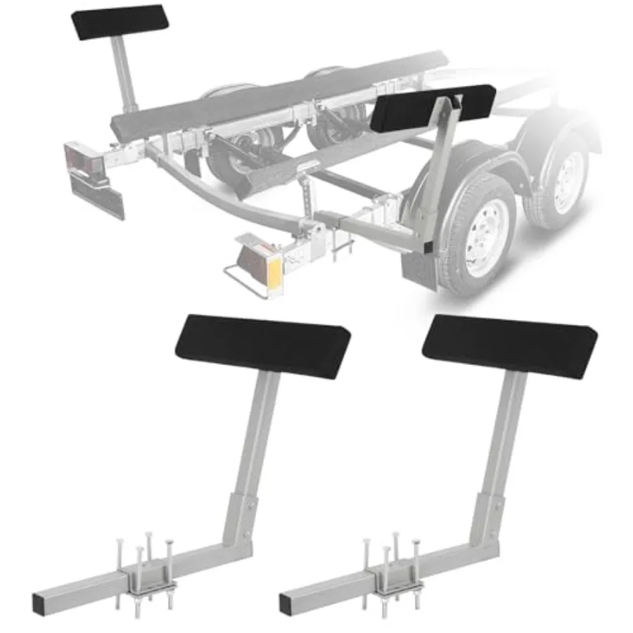 

2PCS Boat Trailer Guides 20" Inch Carpeted Guide On Tilting Side Bunks 2 Foot Bunk Boards Kit for High Beam Box or C-Channel Tr