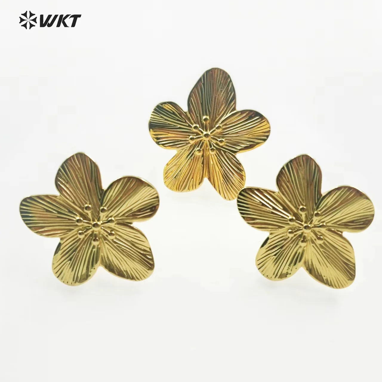 WT-R545 Fashionable Elegant Vivid Flower Design With Yellow Brass Ring For Women Cocktail Party Fine Decoration