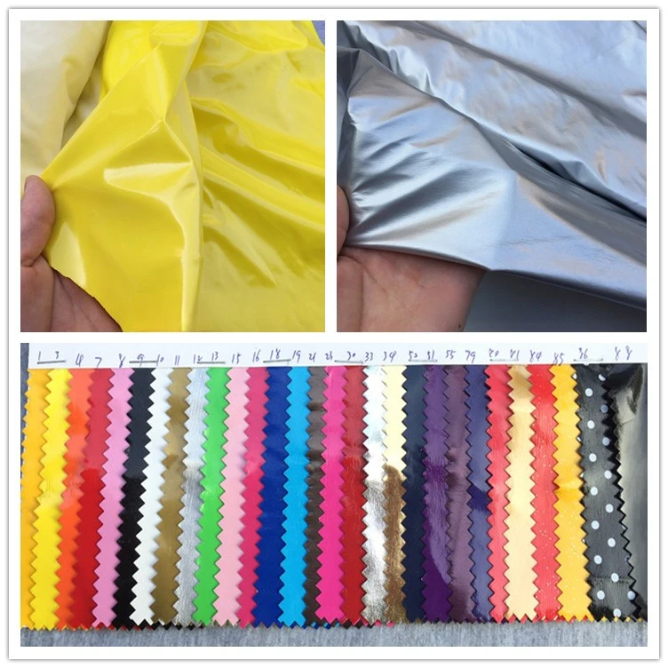 Micro Stretch Patent Leather Fabric Knitting By The Meter for Pants Dresses Sewing Plain Faux PU Textile Needlework Soft Smooth
