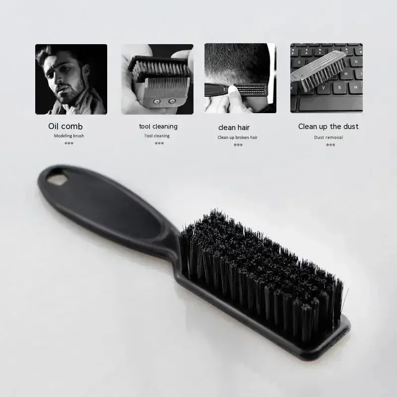 Small Beard Styling Brush Logo Professional Shave Beard Brush Barber Vintage Oil Head Shape Carving Cleaning Brush