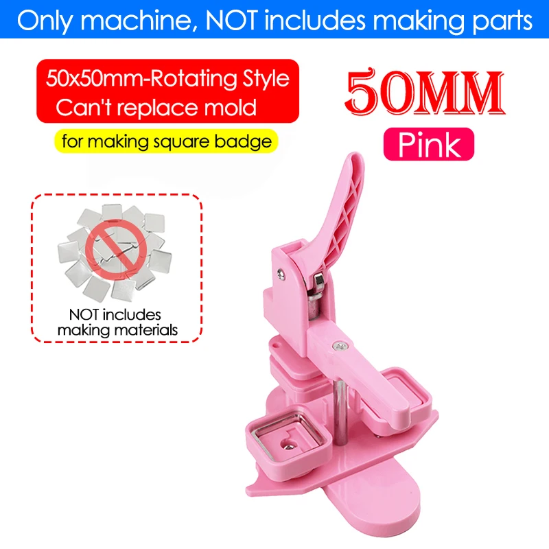 50mm Vierkante Badge Button Maker 50x50mm Metalen Lege Badge Button Onderdelen voor DIY Maken Koelkast Magneten Badge/Pins Set