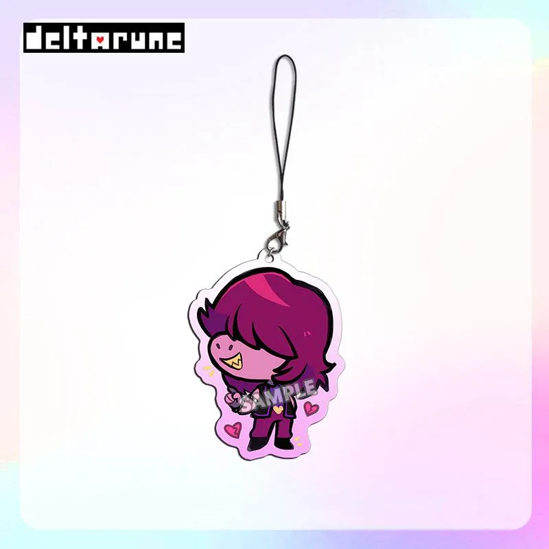 لعبة Deltarune كريس سوزي سبامتون رالسي تأثيري المفاتيح الاكريليك قلادة سلسلة هواتف كيرينغ مفتاح سلسلة حقيبة الملحقات حلية