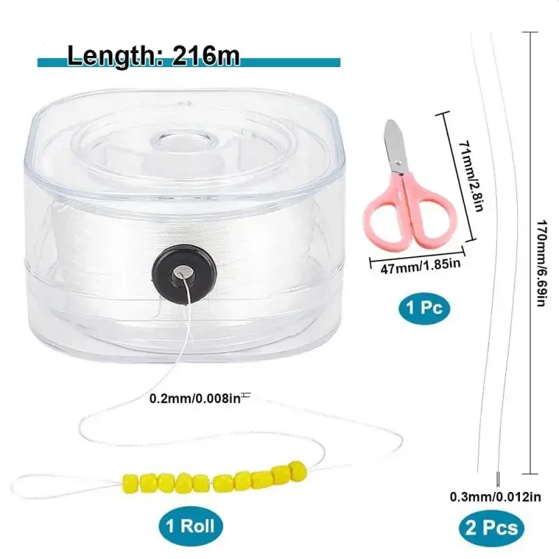 1Roll Non-Elastic Crystal Beading Cord 0.2-0.8mm for Bracelets Stretch Thread String Necklace DIY Jewelry Making Cords Line view 2