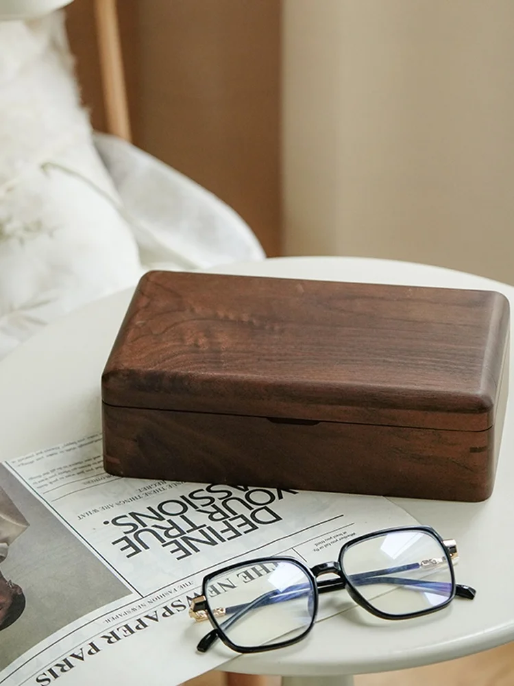 

New 2025 Bla Walnut Wood Gold Jewelry Box Gold Bar Gold Bean Storage Box Jewelry Storage Magic Box Luxury Ele Design