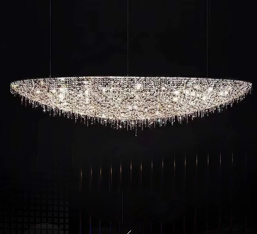 Home K9 Crystal Collection Round Rectangular Chandelier