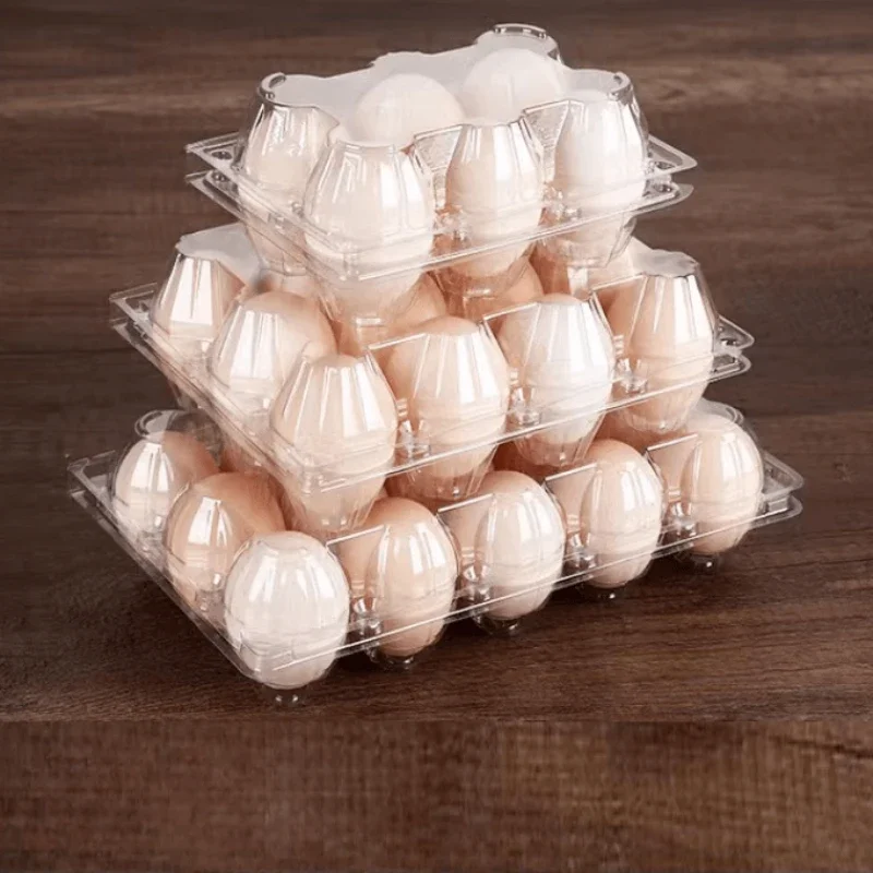 50pcs Disposable Egg Tray Plastic Clear Duck 's Egg Packing Box Supermarket Century Egg Gift Box Anti Fall Measures Protect Tray