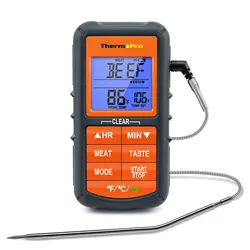 ThermoPro TP06B Digital Kitchen Food Thermometer Single Probe with Timer/Temperature Alarm for Smoker BBQ Meat Cooking