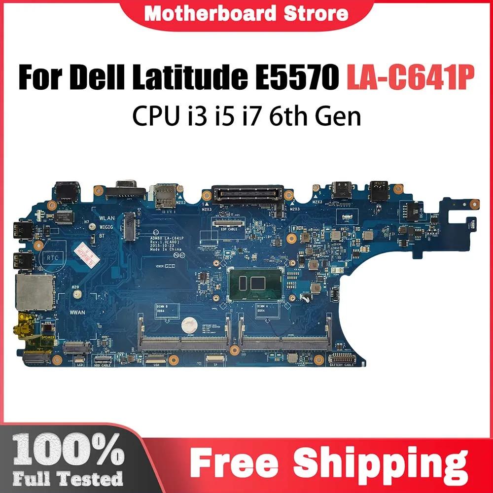 

Материнская плата компьютера для DELL Latitude E5570 3510 0MJJCK 03MCRF 0JGMFT LA-C641P, материнская плата для ноутбука с процессором i5 6-го поколения