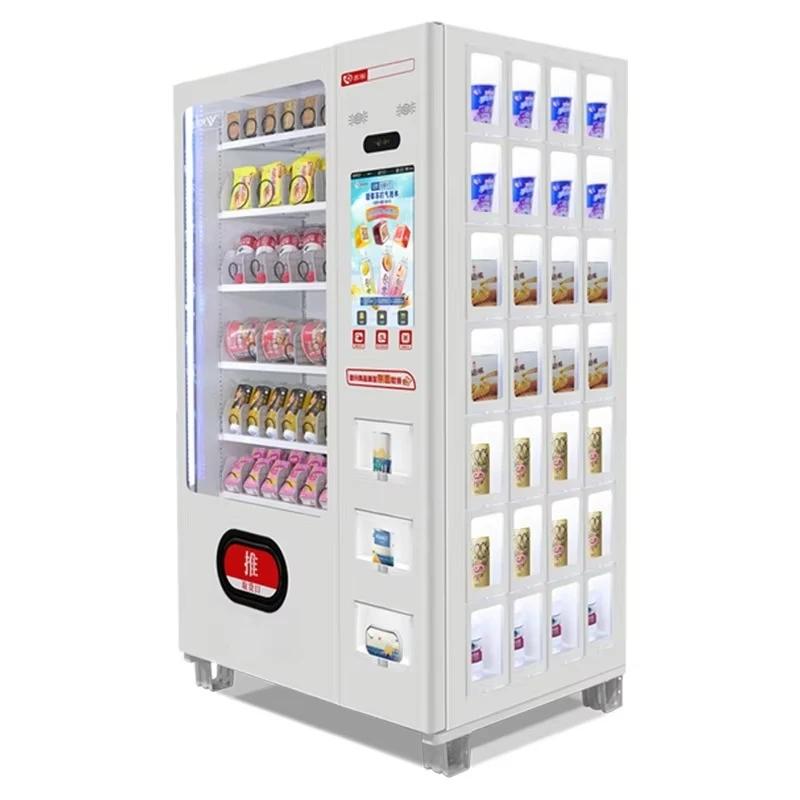 Customized Combo Food Vending Machine for Snack and Drink for Cold Coffee Machine Cotton Candy Vending with Locker Distributeur