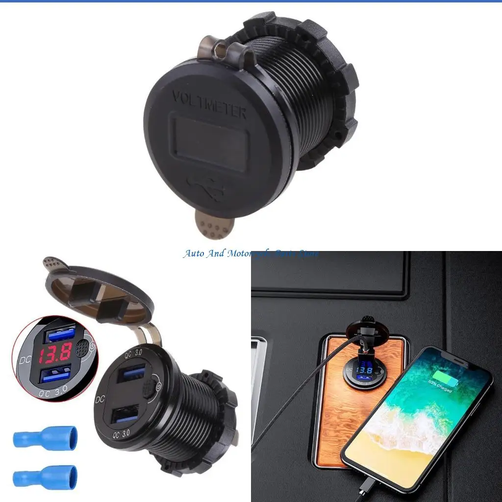 

P9FD Многофункциональное зарядное устройство для телефона RV 12-24V USB QC3.0