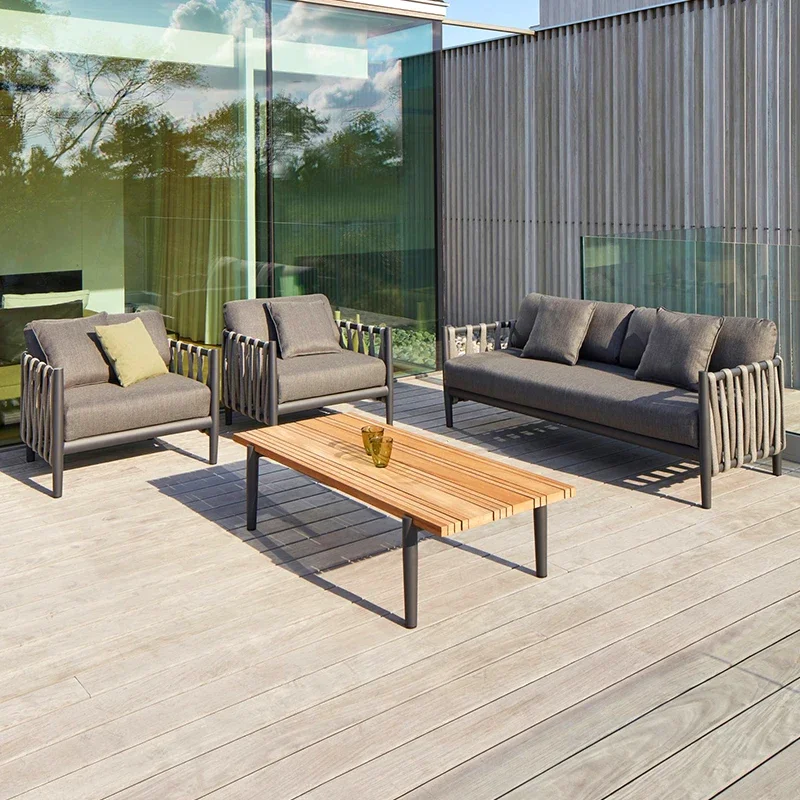Outdoor Weather-resistant Aluminum Alloy Waterproof Sofa Set Modern Simple Villa Garden Courtyard Rust-proof Furniture