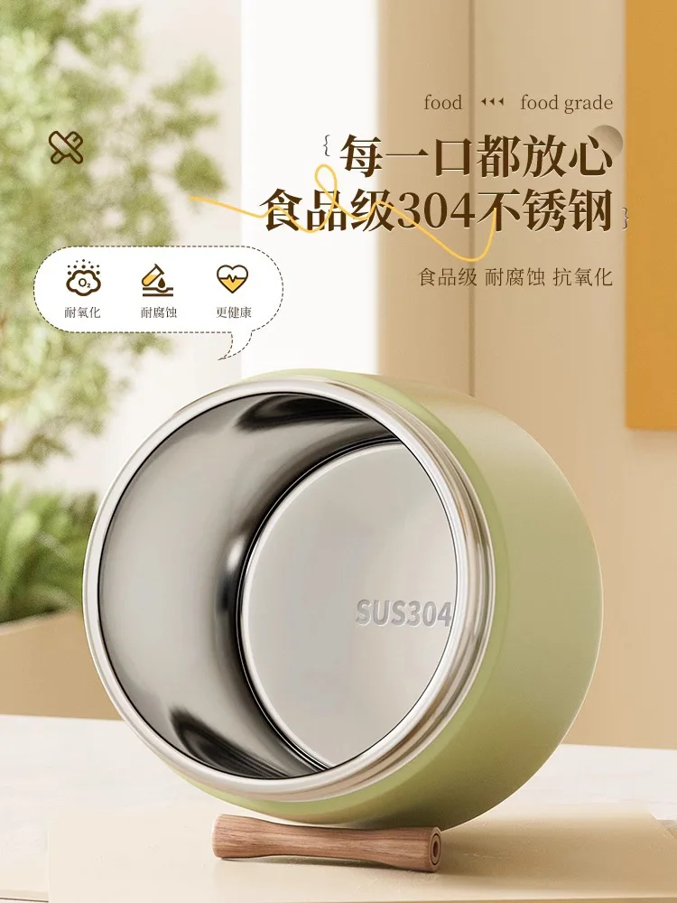 Multi-layer rice bucket student, office worker 304 stainless steel thermal insulation lunch box portable