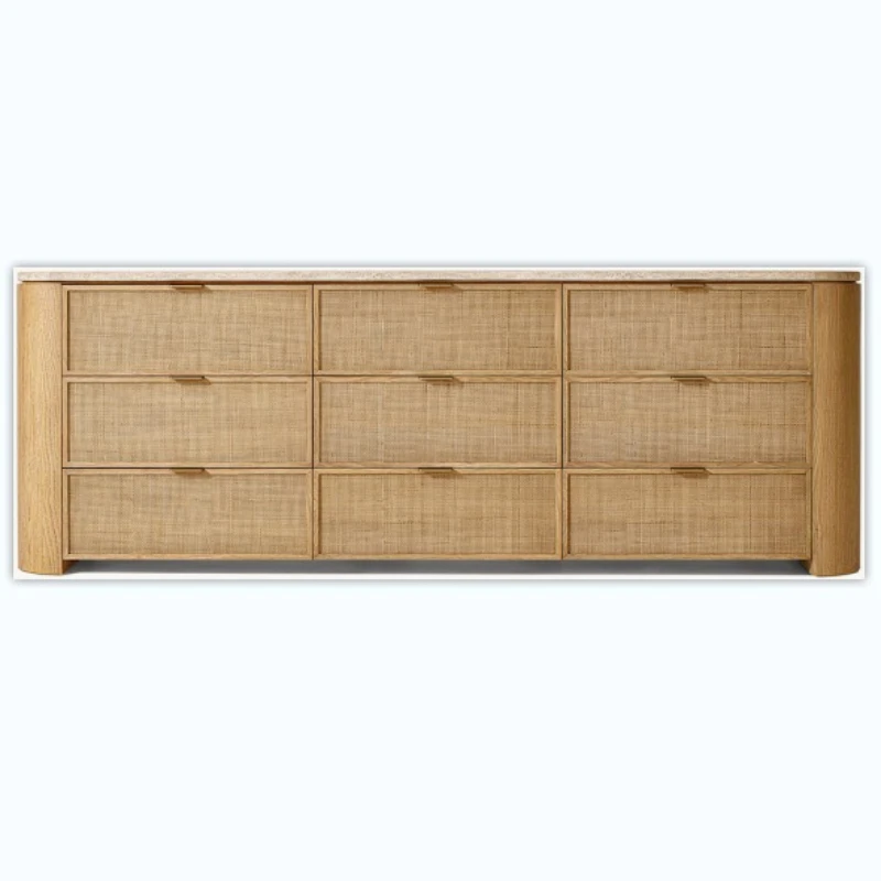 

American solid wood high-end luxury villa bedroom chest, drawer, dresser, locker