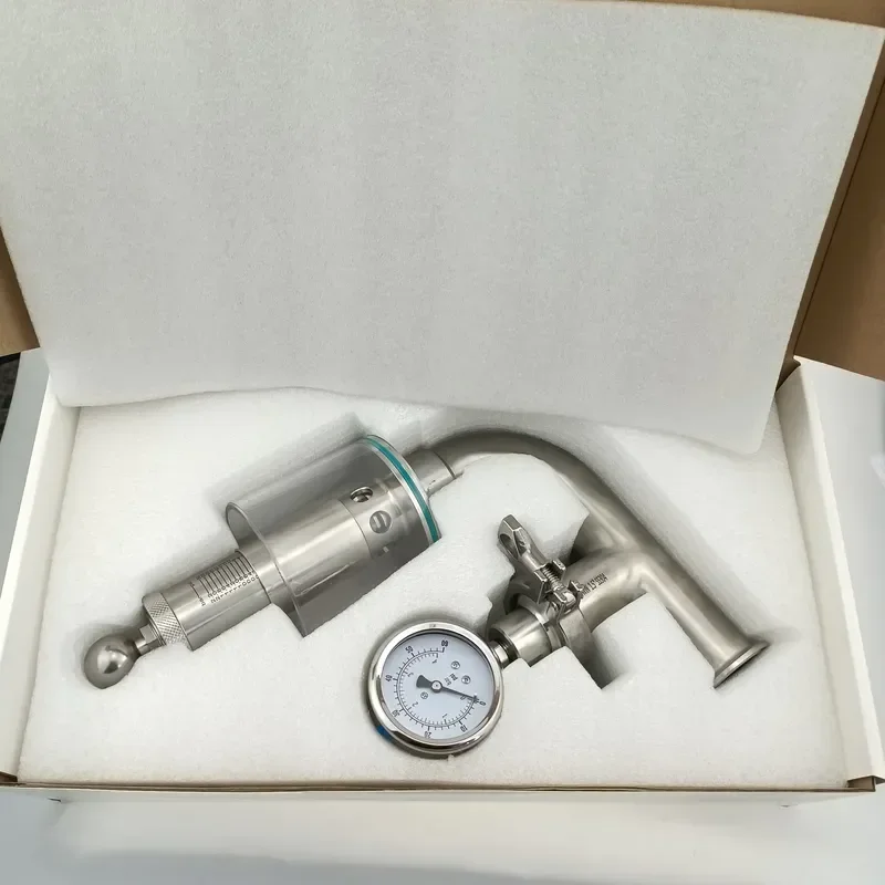 Sanitary Beer Pressure Relief Valve 1.5 TC 50.5mm Fermentation Tank Exhaust Valve with Pressure Gauge for Home Brew