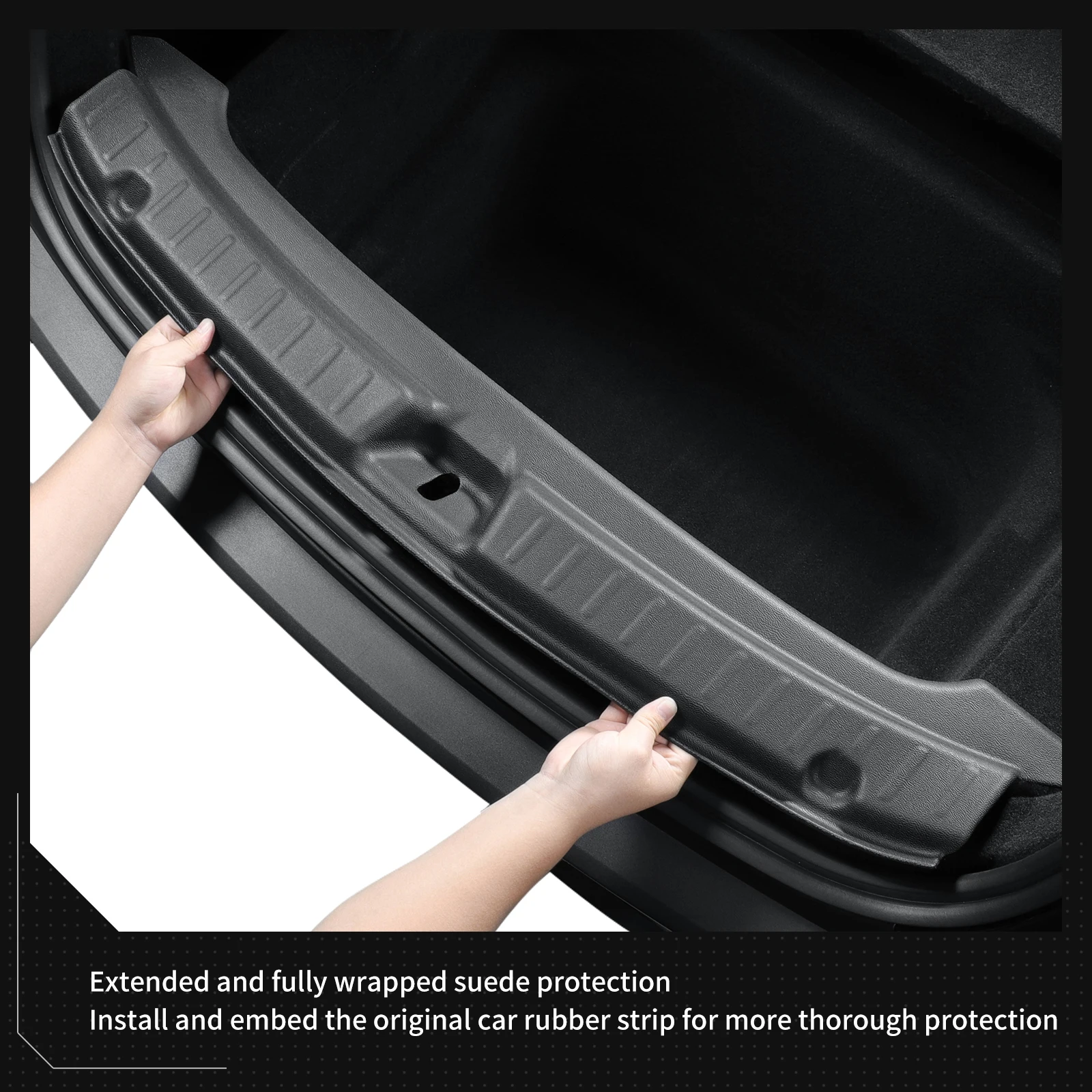 LUCKEASY for Tesla Model Y Launch 2025 Juniper Rear Trunk Door Sill Guard Strip Rear Bumper Guard Plate Cover Trim Accessories