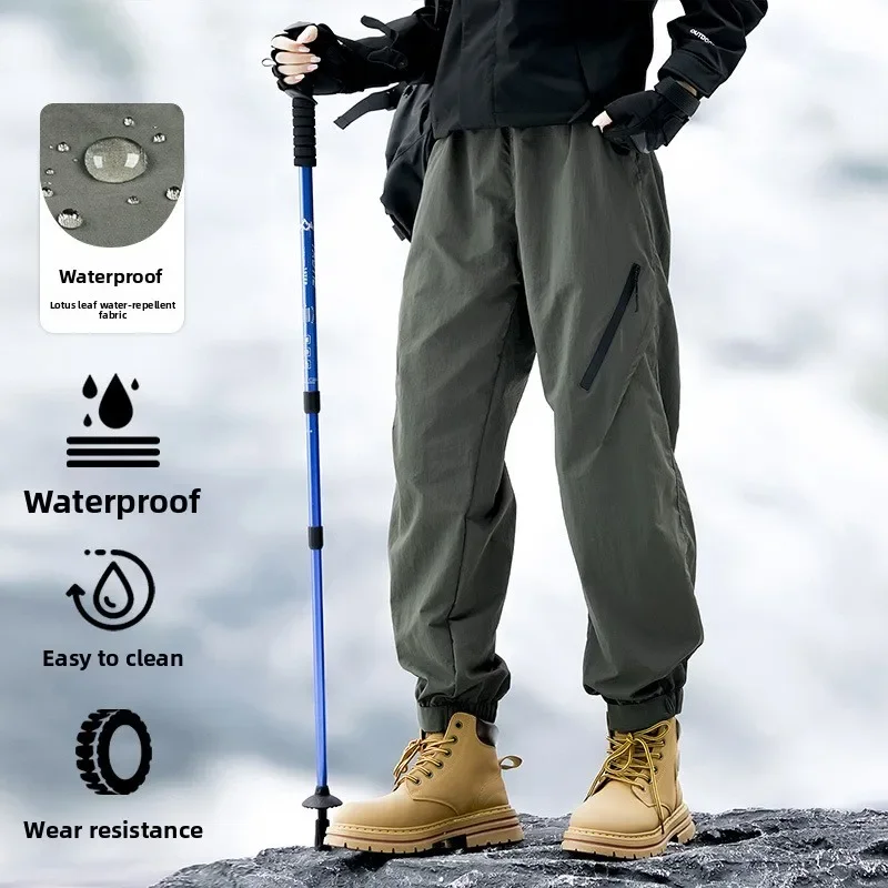 

Men's Outdoor Waterproof Work Pants Wear Resistant Quick Dry Hiking Trousers Casual Sports Pants for Camping Trekking Asian Size