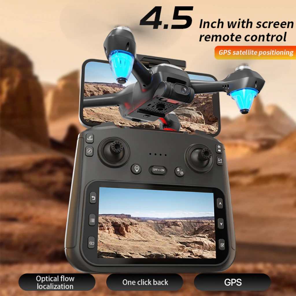 

AE9 GPS Drone 4K Dual Camera With screen headless mode brushless motor optical flow positioning control long endurance RC Toys