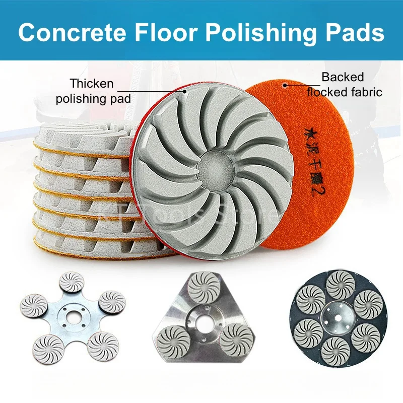 3 Step Diamond Floor Polishing Pad 4"/100mm Dry Polishing Pad for Concrete Terrazzo Cement Floor Grinding and Polishing