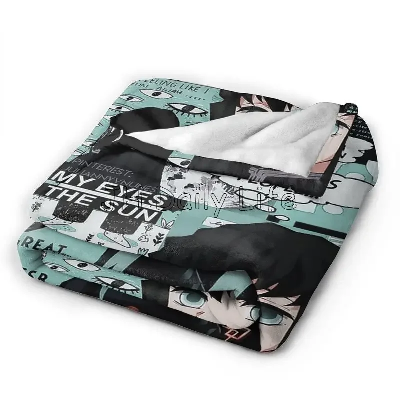 Cute Anime Muichiro Tokito Flannel Fleece Blanket Lightweight Blanket Soft Warm Cozy Fuzzy Throw Blankets for Travel Work School