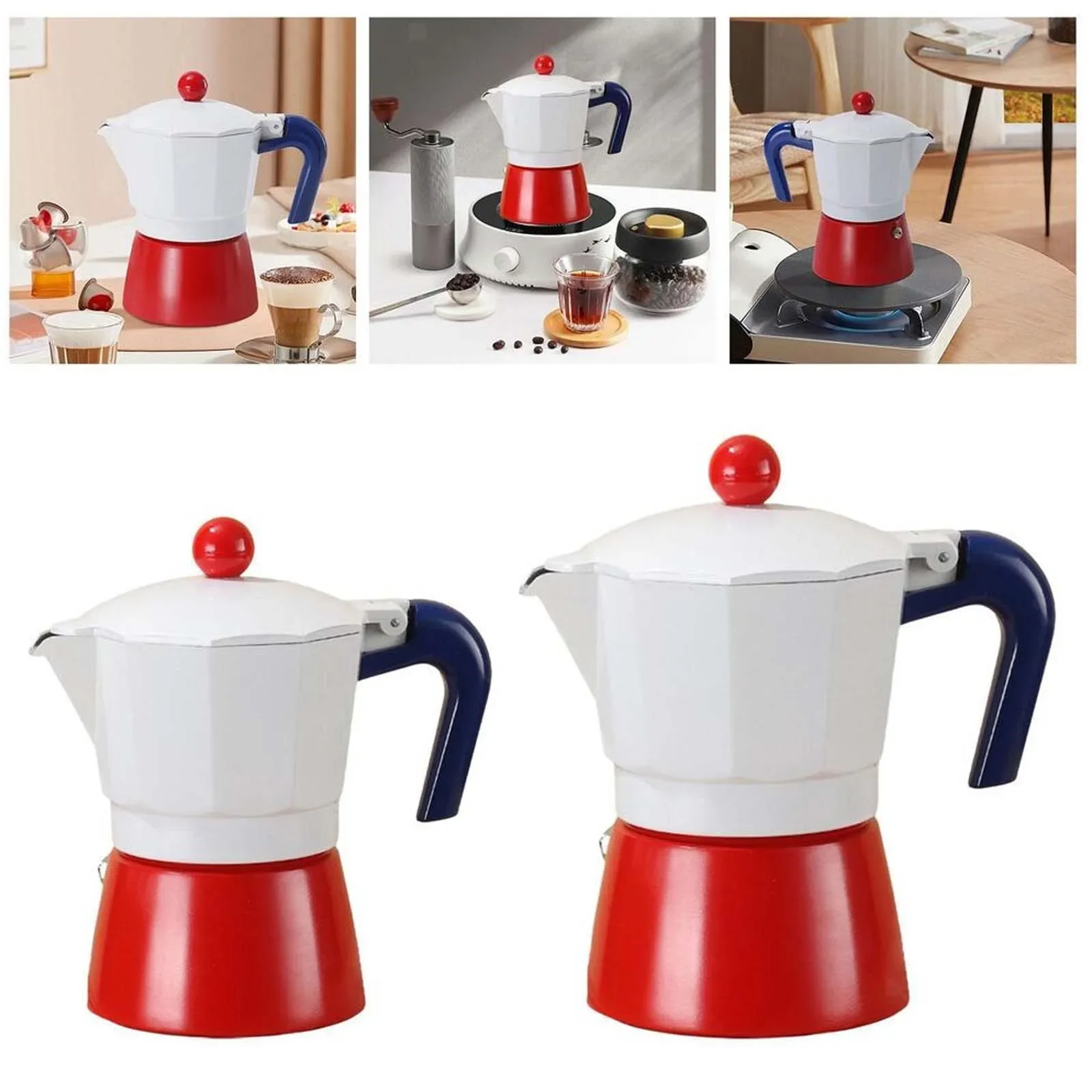 Coffee maker Durable aluminum Classic manual coffee maker Penetrates pot cappuccino or latte office home outdoor