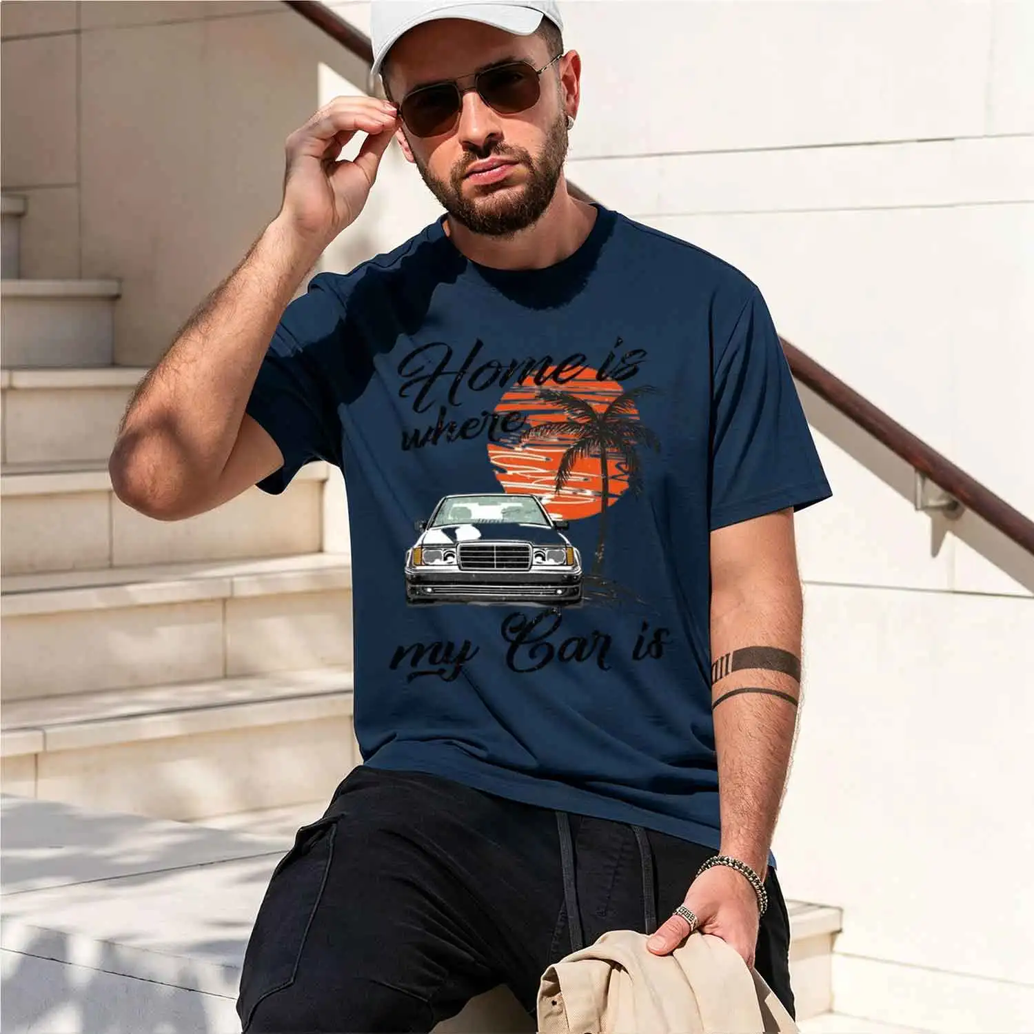 New Summer Fashion Men Short Sve W124 & Quot; y Style T-Shirt Sport Casual White Tops Vintage Car Hip HopTees 2026 New Model Men view 5