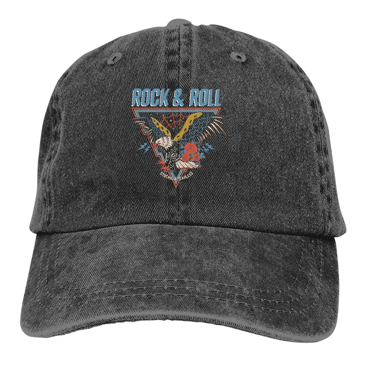 Eagle Rock Roll Print Design Baseball Cap Men Hats Women Visor Protection Snapback Rock N Roll Caps