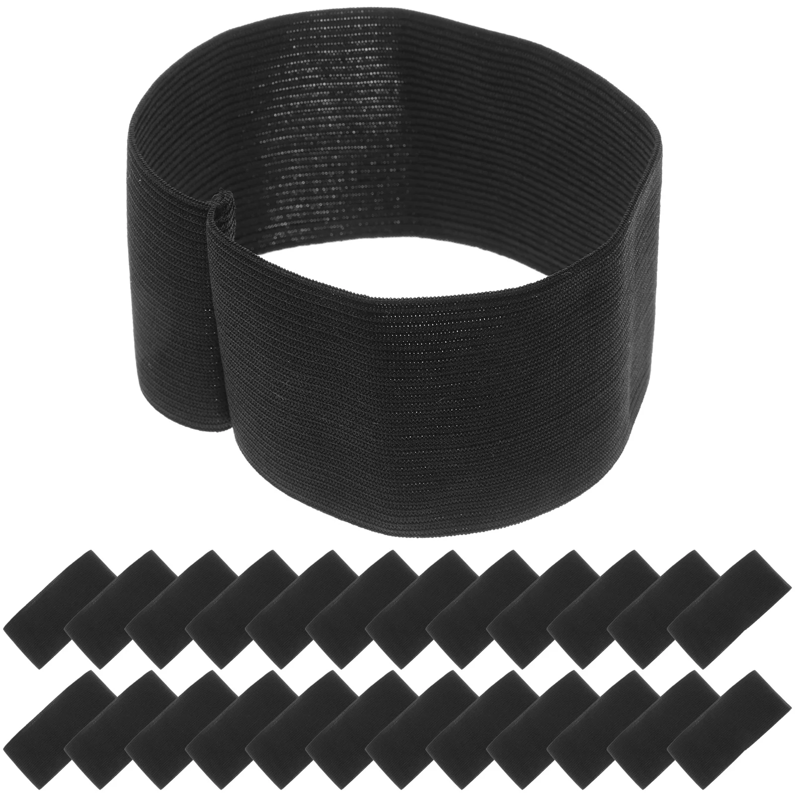 

25pcs Black Elastic Armband Funeral Mourning Adjustable Arm Bands Strap Unisex Death Ceremony Football Graveyard