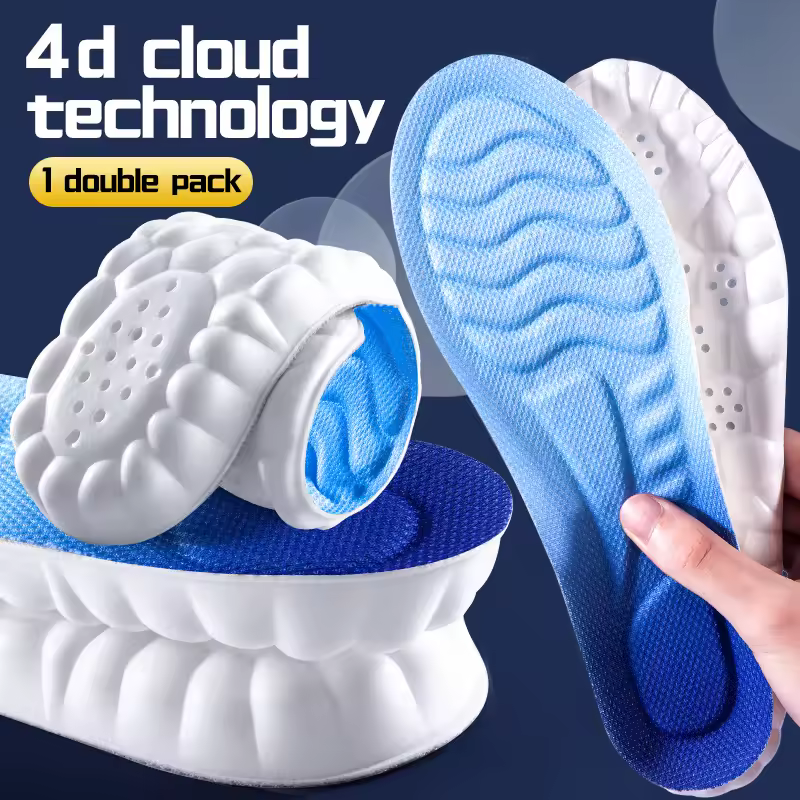 4D Cloud Technology Sports Insoles for Shoes PU Sole Soft Breathable Shock Absorption Cushion Running Orthopedic Care Insoles - Image 7