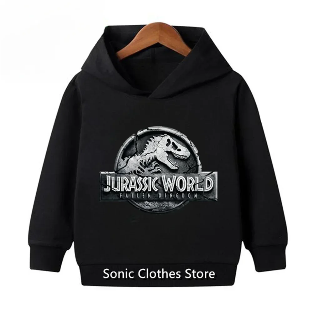 Jurassic World Hoodie Dinosaur Print Jurassic Park Hoodie Clothes Boys Kids Tops Girls Sweater Kids 3-14 Years Tops