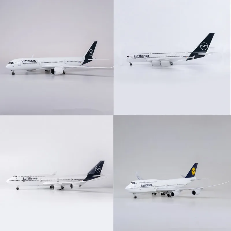 1/160 Scale Boeing Airplane A350/A380/B747-8 Lufthansa Airline Model Diecast Resin Plane Aircraft Collection Gifts Display Toys