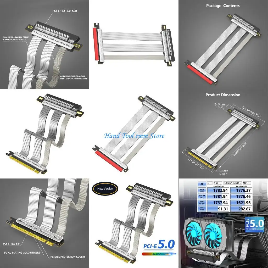 

H37F PCIe 5.0 X16 For ITX Builds 29AWG defended bronze Cable Strengthened Durability With Reinforced Stress Relief Design