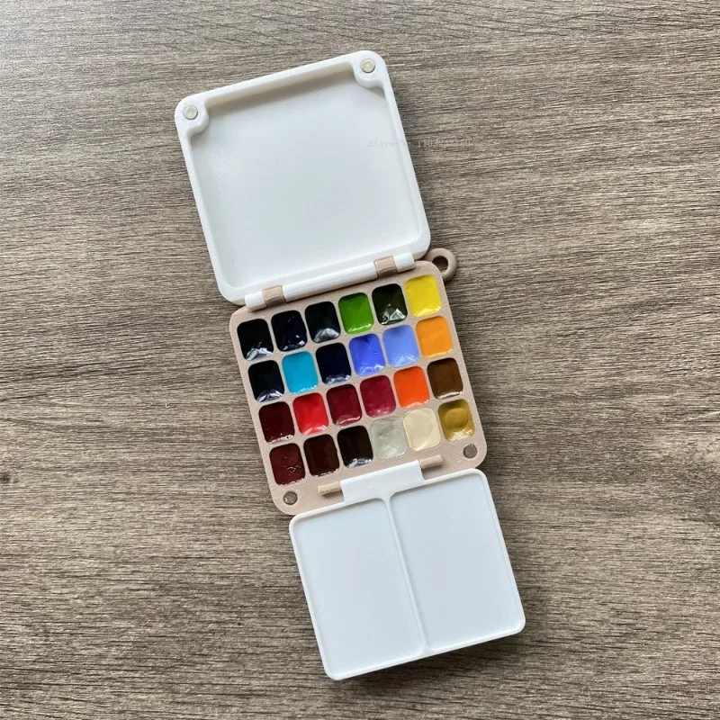 24/16/12 Grid 3D Printed Plastic Box Watercolor Paint Subpackage Empty Box Outdoor Travel Sketch Painting Palette Art Supplies