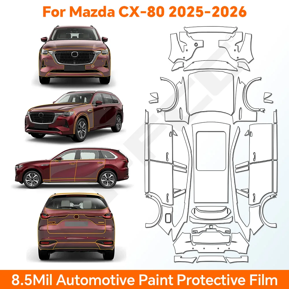 

TPU Scratch Resistant Car Paint Protection Precut Film For Mazda CX80 CX-80 2025 2026 Self-Healing PPF Anti-Scratch Resistant