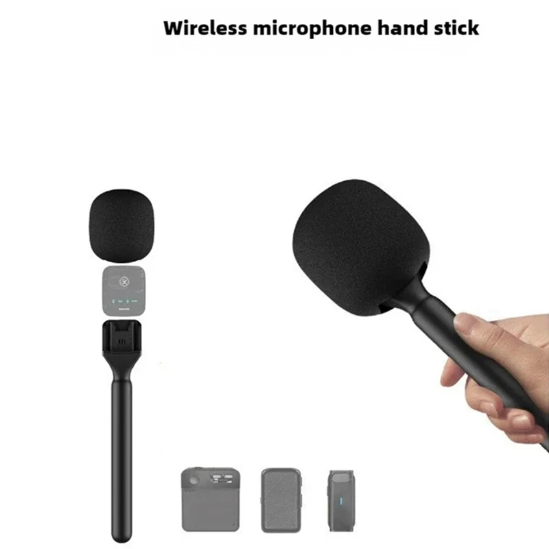 Handheld Wireless Microphone Adapter With Windshield Foam For Wireless Lavalier Microphone