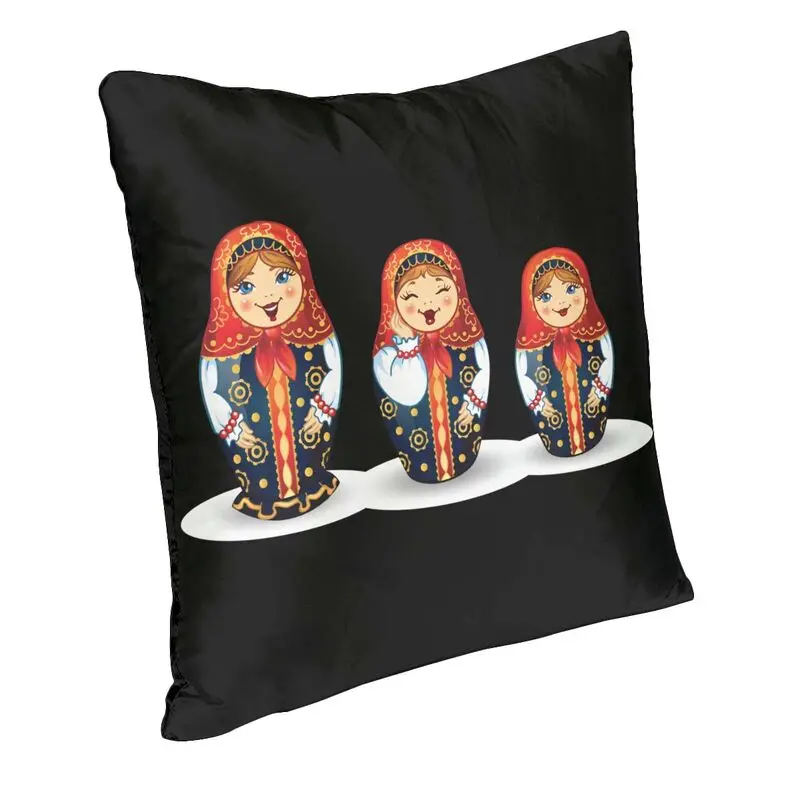 Russian Matryoshka Doll Cushion Cover 40x40cm Velvet Throw Pillow Case for Sofa Car Square Pillowcase Decoration Dakimakura